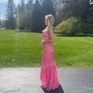 Hot pink Sherri Hill prom dress